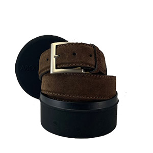 Belt Marcapunto Suede 07 Dark Brown Genuine Leather